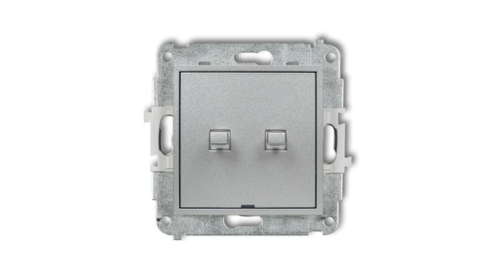 MINI Przycisk dwubiegunowy (dwa klawisze bez piktogramów osobne zasilanie) w stylu amerykańskim srebrny metalik 7MWPUS-44.2