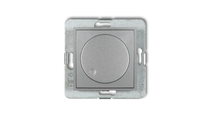 MINI Ściemniacz elektroniczny przyciskowo-obrotowy srebrny metalik 7MRO-1