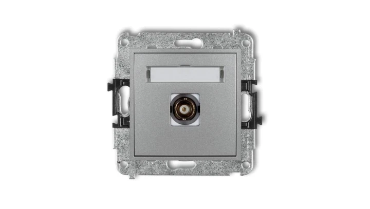 MINI Gniazdo pojedyncze BNC srebrny metalik 7MGBNC-1