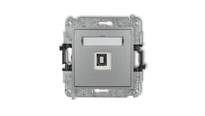 MINI Gniazdo pojedyncze USB-AB 2.0 srebrny metalik 7MGUSB-3