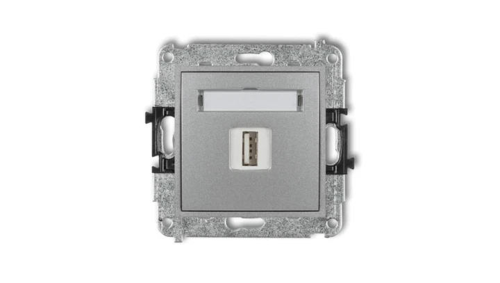 MINI Gniazdo pojedyncze USB-AA 3.0 srebrny metalik 7MGUSB-5