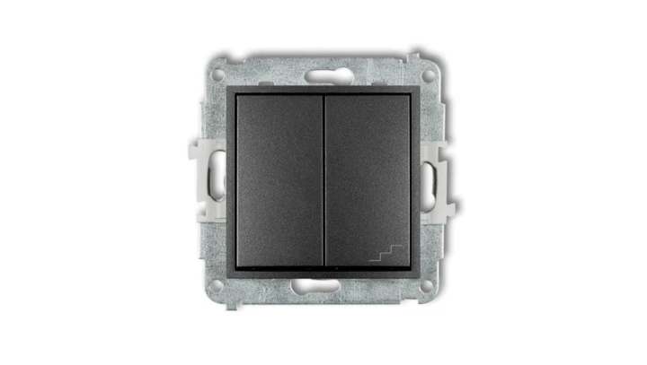MINI Łącznik pojedynczy ze schodowym (wspólne zasilanie) grafitowy 11MWP-10.1