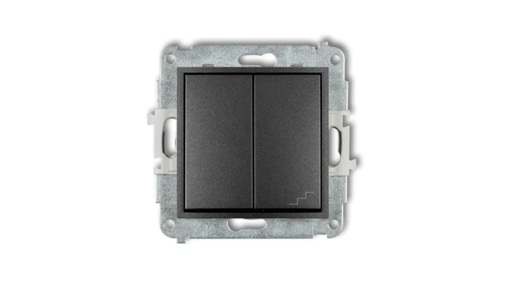 MINI Łącznik pojedynczy ze schodowym (osobne zasilanie) grafitowy 11MWP-10.2