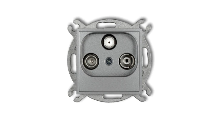 MINI Gniazdo antenowe RTV-SAT końcowe (2 wejścia antenowe) srebrny metalik 7MGST