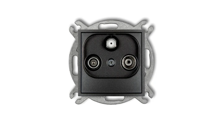 MINI Gniazdo antenowe RTV-SAT końcowe multimedialne (Internet) grafitowy 11MGM