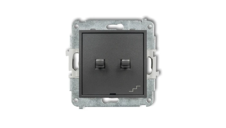 MINI Łącznik pojedynczy ze schodowym (osobne zasilanie) w stylu amerykańskim grafitowy 11MWPUS-10.2