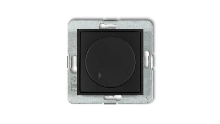 MINI Ściemniacz elektroniczny przyciskowo-obrotowy czarny mat 12MRO-1