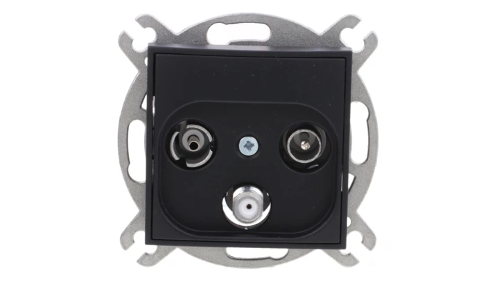 MINI Gniazdo antenowe RTV-SAT końcowe 1,5dB czarny mat 12MGS