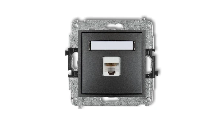MINI Gniazdo komputerowe pojedyncze 1xRJ45 kat. 6 8-stykowy grafitowy 11MGK-3