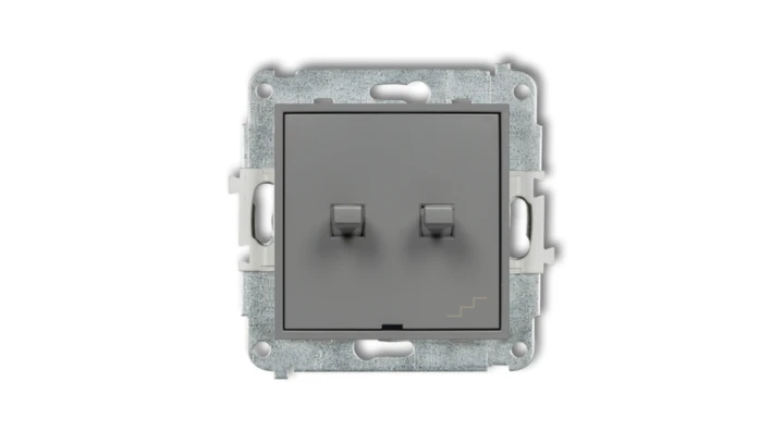 MINI Łącznik pojedynczy ze schodowym (wspólne zasilanie) w stylu amerykańskim szary mat 27MWPUS-10.1