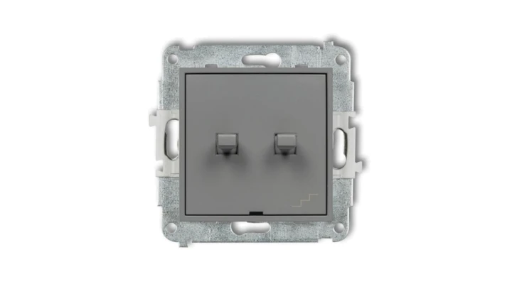 MINI Łącznik pojedynczy ze schodowym (osobne zasilanie) w stylu amerykańskim szary mat 27MWPUS-10.2