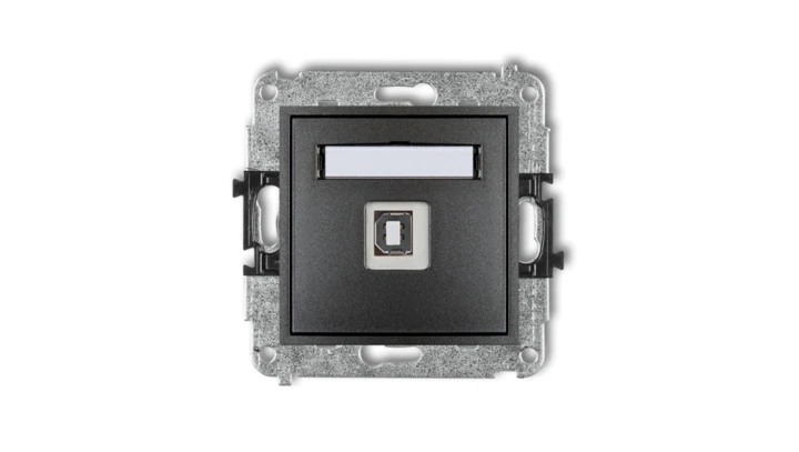 MINI Gniazdo pojedyncze USB-AB 2.0 grafitowe 11MGUSB-3