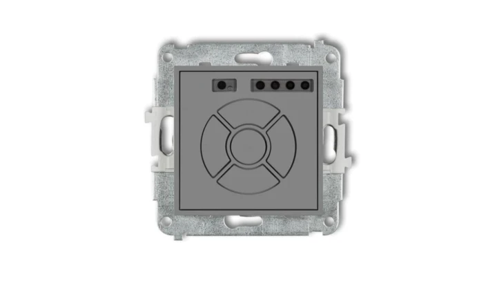 MINI Elektroniczny sterownik roletowy (sterowanie lokalne i pilotem sterowanie strefą dodatkowy przycisk) szary mat 27MSR-3A