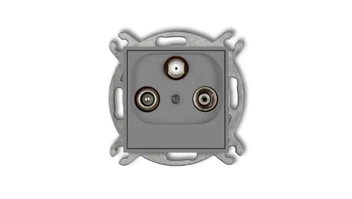 MINI Gniazdo antenowe RTV-SAT końcowe 1,5dB szary mat 27MGS