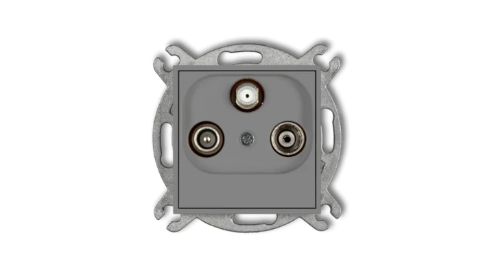 MINI Gniazdo antenowe RTV-SAT końcowe (2 wejścia antenowe) szary mat 27MGST