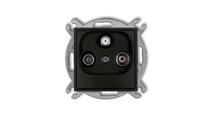 MINI Gniazdo antenowe RTV-SAT końcowe (2 wejścia antenowe) czarny mat 12MGST