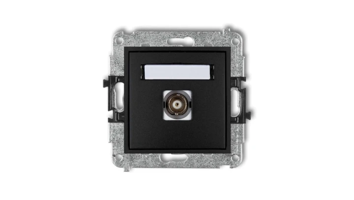 MINI Gniazdo pojedyncze BNC czarny mat 12MGBNC-1