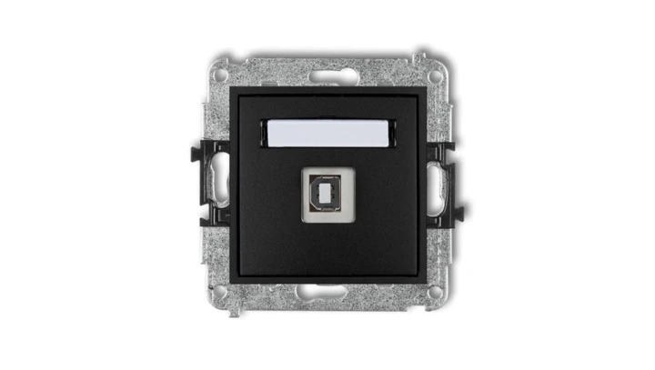 MINI Gniazdo pojedyncze USB-AB 2.0 czarny mat 12MGUSB-3