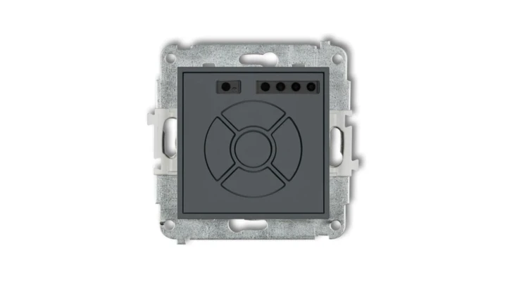 MINI Elektroniczny sterownik roletowy (przycisk centralny/dodatkowy) grafitowy mat 28MSR-6
