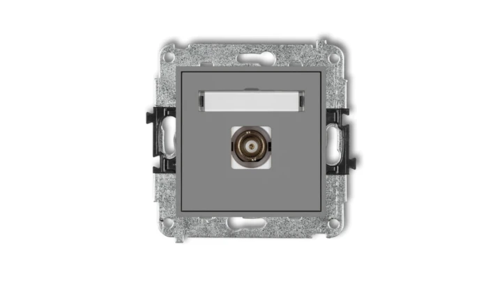 MINI Gniazdo pojedyncze BNC szary mat 27MGBNC-1