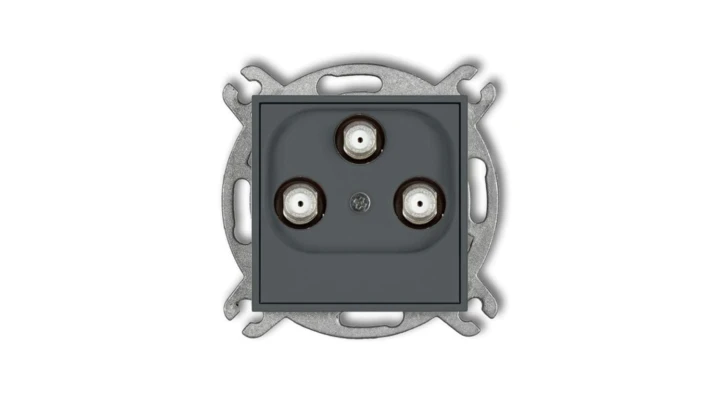 MINI Gniazdo multimedialne 3F DATA (UPC) grafitowy mat 28MGMU