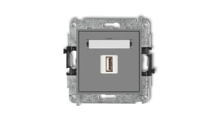 MINI Gniazdo pojedyncze USB-AA 2.0 szary mat 27MGUSB-1