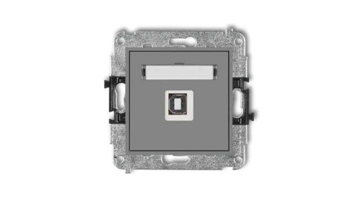 MINI Gniazdo pojedyncze USB-AB 2.0 szary mat 27MGUSB-3