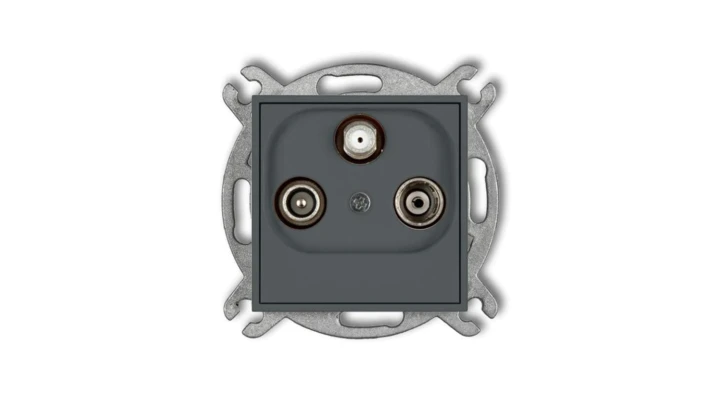 MINI Gniazdo antenowe RTV-SAT końcowe (2 wejścia antenowe) grafitowy mat 28MGST