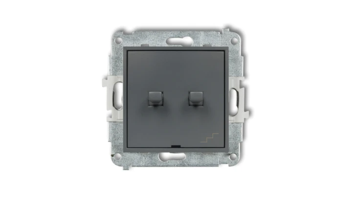 MINI Łącznik pojedynczy ze schodowym (wspólne zasilanie) w stylu amerykańskim grafitowy mat 28MWPUS-10.1