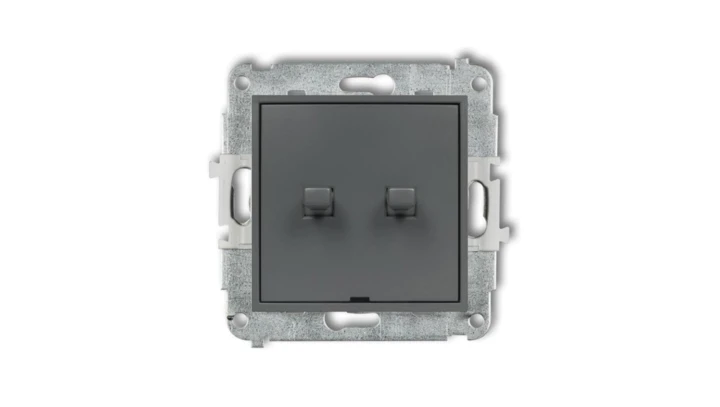 MINI Przycisk dwubiegunowy (dwa klawisze bez piktogramów osobne zasilanie) w stylu amerykańskim grafitowy mat 28MWPUS-44.2