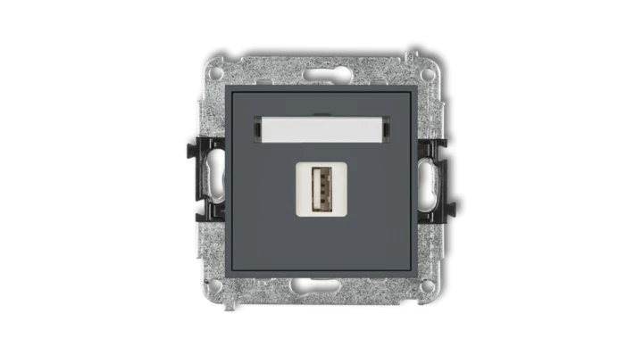 MINI Gniazdo pojedyncze USB-AA 2.0 grafitowy mat 28MGUSB-1