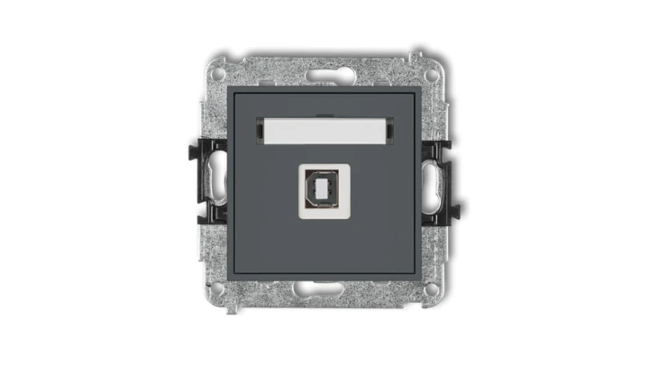 MINI Gniazdo pojedyncze USB-AB 2.0 grafitowy mat 28MGUSB-3