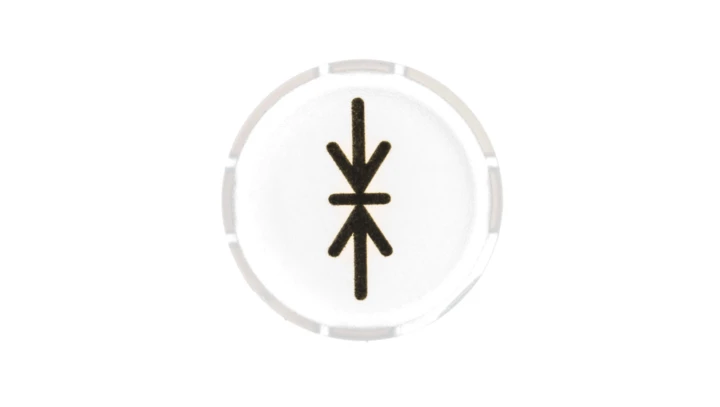 Soczewka przycisku 22mm płaska biała z symbolem MOCOWANIE M22-XDL-W-X14 218312