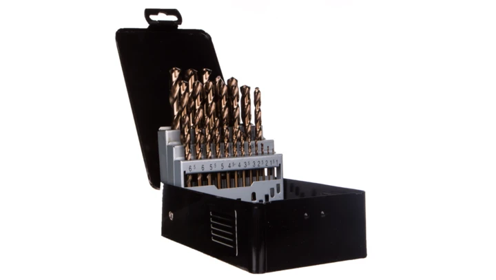 Wiertła do metalu HSS-Co 1.0-13 mm stal M35 kąt wierzchołkowy 135 stopni korekta ścinu DIN338 57H090 /25szt./