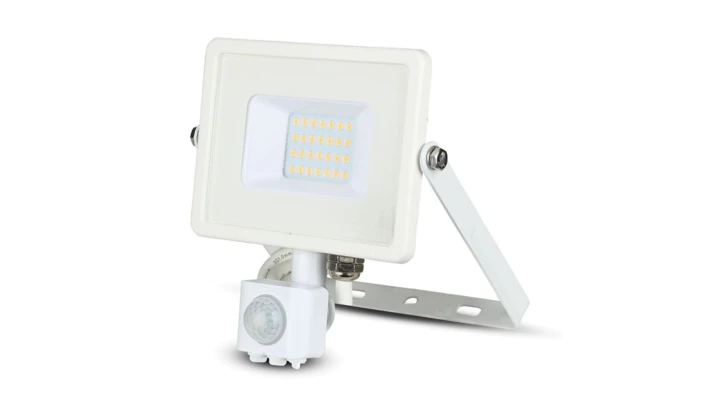 Projektor LED 20W 1600lm 6400K Dioda SAMSUNG z czujnikiem ruchu PIR Biały IP65 450