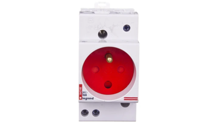 Gniazdo modułowe 2P+Z 10/16A z osłoną na szynę G382 004282