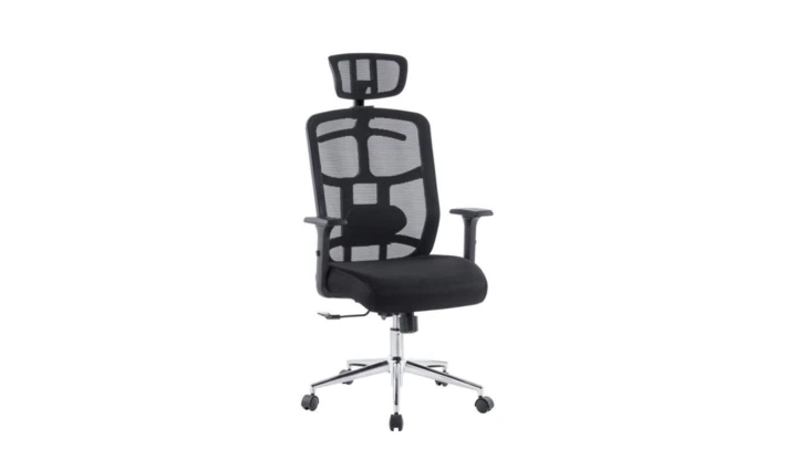 Obrotowy Fotel Biurowy z Wentylowanym Oparciem i Zagłówkiem