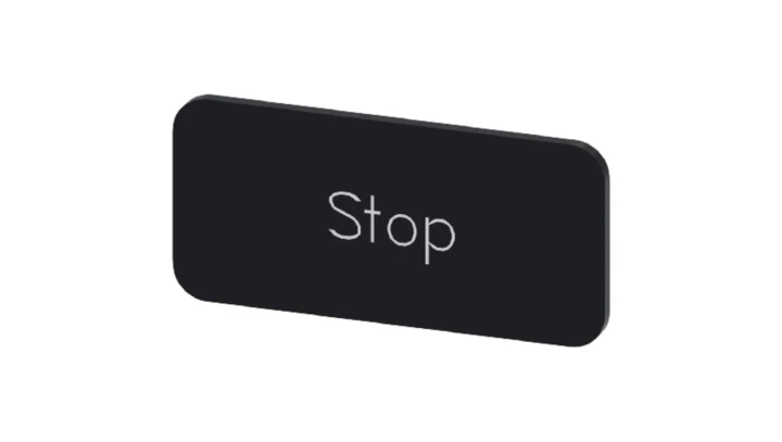 Etykieta samoprzylepna 12,5x27mm czarna biała inskrypcja /Stop/ SIRIUS ACT 3SU1900-0AC16-0DS0 /10szt./