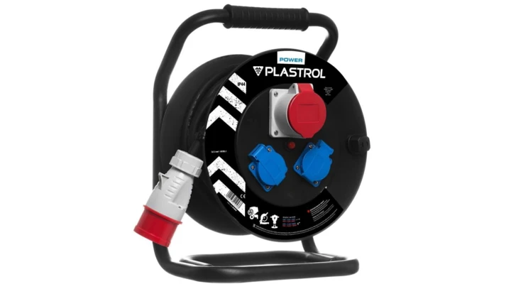 Przedłużacz bębnowy CEE 1x16A/5P + 2-gniazda z/u 30m /H07RN-F 5x1,5/ IP44