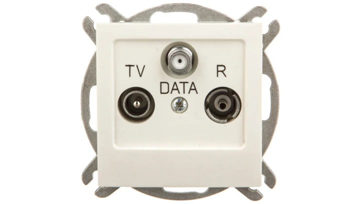 AS Gniazdo antenowe RTV DATA ecru GPA-GD/m/27