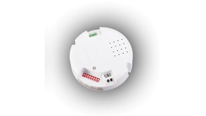 Czujnik ruchu mikrofalowy 230V z zasilaczem stałoprądowym 28-52V DC / 300mA IP20 Zasięg sciana do 15m sufit do 8m