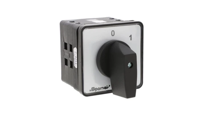 Łącznik krzywkowy 80A rozłącznik 0-1 3 - biegunowy mocowany do pulpitu czoło szare pokrętło czarne SK80-2.8211\P03