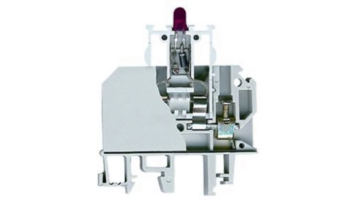 Złączka szynowa gwint. z bezp. i diodą 12V DC 2,5 mm2 TS35 1 tor ZUB1-2.5D(12V) 13202972