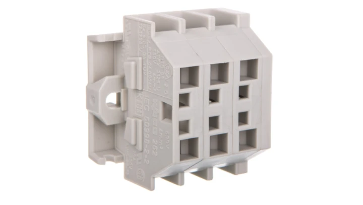 Listwa zaciskowa 2-przewodowa Ex 4mm2 3-torowa jasnoszara mocowanie śrubowe 262-133 /100szt./