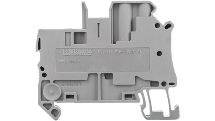 Złączka szynowa 3-przewodowa 2,5mm2 śrubowa/wtykowa szara UT 2,5-TWIN/1P 3060490 /50szt./