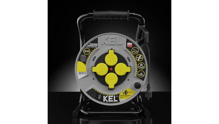 Przedłużacz bębnowy HAEVY LINE 25m H05RR-F 3x1,5 4xGS /+termik/ 16A IP44 czerwony