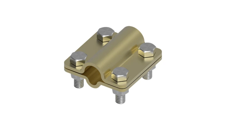 Złącze uniwersalne 2-elem. 60x60 drut8-pręt16 mosiądz 214.6 MS 21400610