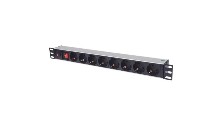 Listwa zasilająca Rack 19 X8 1U Schuko 3M bezpiecznik 713986