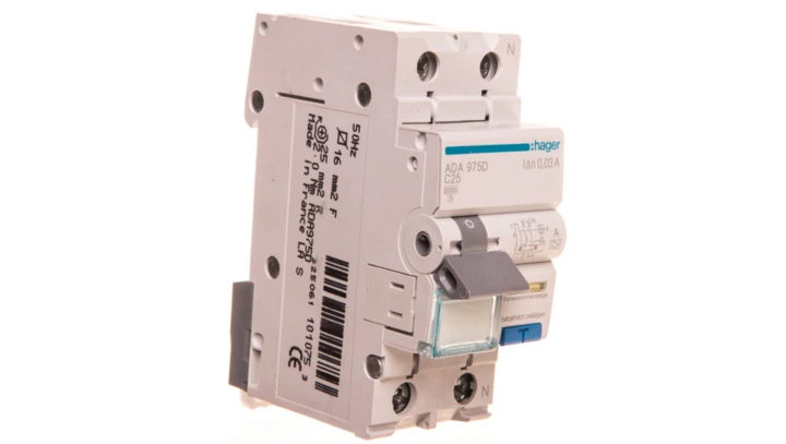 Wyłącznik różnicowo-nadprądowy RCBO 2P C25A 0,03A Typ A ADA975D