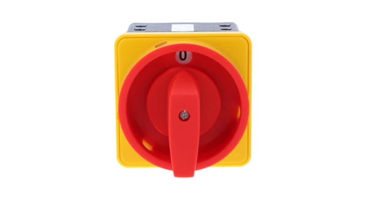 Łącznik krzywkowy 80A rozłącznik 0-1 4 - biegunowy mocowanie do pulpitu czoło zamykane żółto-czerwone SK80-2.8210\P08